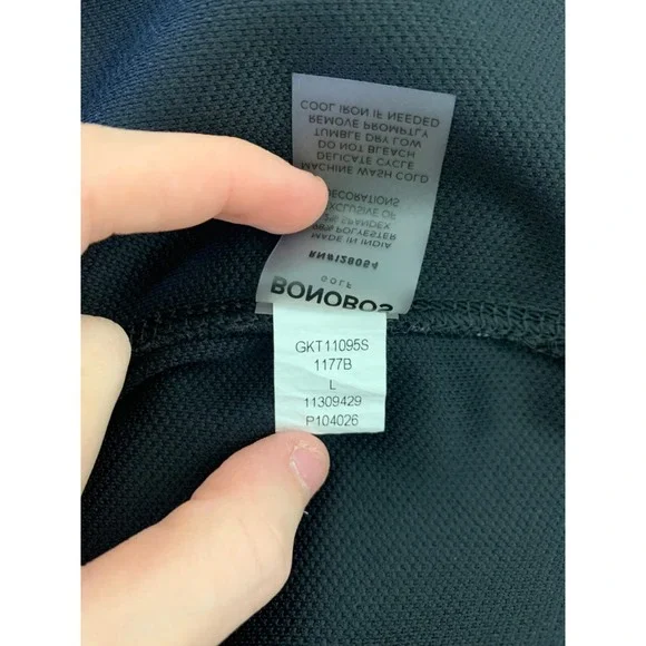 Bonobos Mens Size L Black Slim Fit Golf Long Sleeve 1/4 Zip Pullover Jacket - Picture 6 of 6